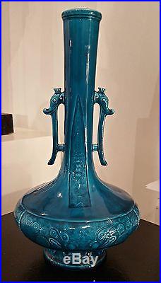 Théodore Deck Vase Soliflore Anses Décor Têtes D'éléphant