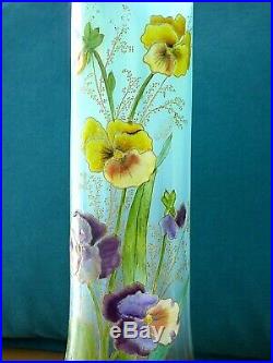 TRES RARE. Vase LEGRAS couleur dégradée CELADON. Vase LAMARTINE aux pensées