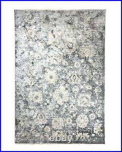 Tapis Fleuri Blanc/Bleu