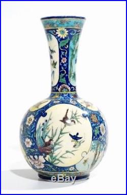 Théodore Deck Vase En Faïence Polychrome Japonisant Japonisme Design Vase 1870