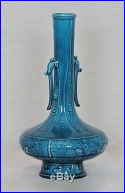 Théodore Deck Vase Soliflore Bleu Persan Décor Oriental Blue Persian Vase 1880