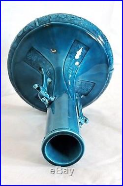Théodore Deck Vase Soliflore Bleu Persan Décor Oriental Blue Persian Vase 1880