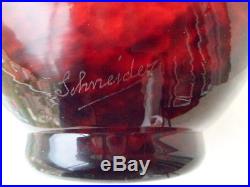 Très rare et exceptionnel vase Charles SCHNEIDER fleur fine le verre Francais
