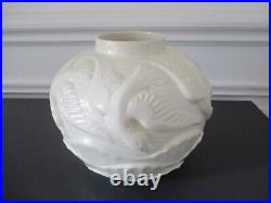 Tres Beau Vase Art Deco Signe Boch La Louviere Decor Aux Oiseaux Mod 1175