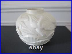 Tres Beau Vase Art Deco Signe Boch La Louviere Decor Aux Oiseaux Mod 1175