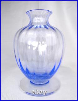Tres Joli Vase Bleu En Cristal Clair Baccarat