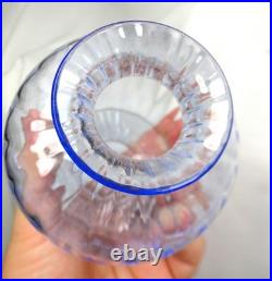 Tres Joli Vase Bleu En Cristal Clair Baccarat