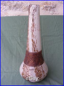 Très grand Vase ART DECO en pâte en verre signé LEGRAS