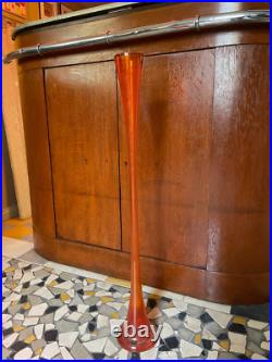 Très grand vase soliflore en verre vintage