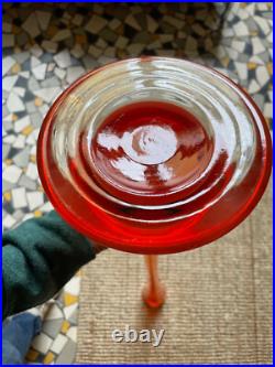 Très grand vase soliflore en verre vintage