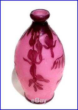 Très joli vase Delatte fleurs curs de Marie éra Daum Gallé Muller
