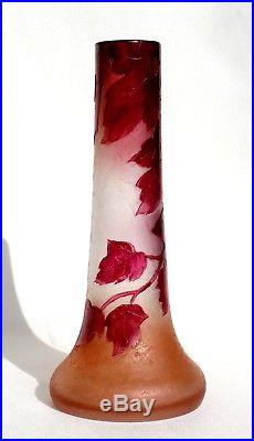 Très joli vase Legras série rubis éra Daum Gallé Muller