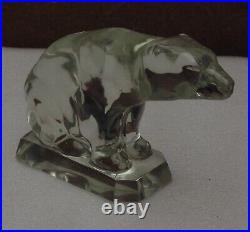 Très rare magnifique ours en verre art deco lalique Daum signé Géza Nikelszky