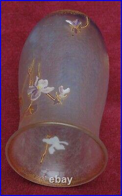 Très rare magnifique vase au violette motif dégagé acide daum legras signé st de