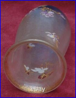 Très rare magnifique vase au violette motif dégagé acide daum legras signé st de