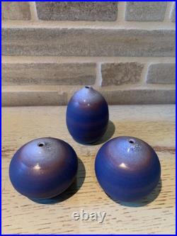 Trio Vases mignatures soliflores grès emaillé Antonio Lampecco