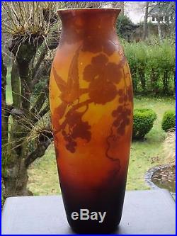 Unique et extrêmement rare vase en pâte de verre gravé à l'acide Muller Frères