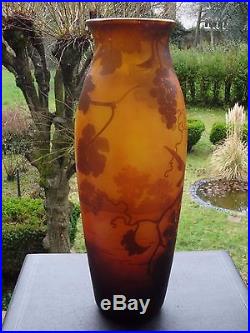 Unique et extrêmement rare vase en pâte de verre gravé à l'acide Muller Frères