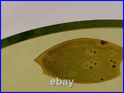 VAL ST LAMBERT Vase Cristal vert clair taillé en pointe de diamants signé