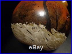 VASE BOULE EMAILLE LEGRAS GROS MODELE