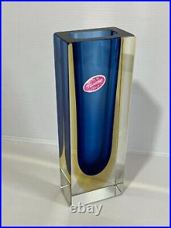 VASE Bleu en Verre MURANO SOMMERSO POLI NASON VINTAGE An 70's (Oct20)