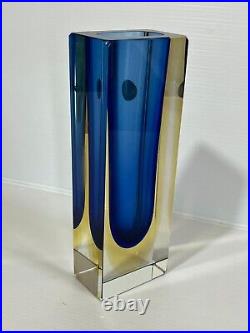 VASE Bleu en Verre MURANO SOMMERSO POLI NASON VINTAGE An 70's (Oct20)