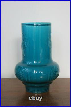 VASE, Céramique Art Nouveau, Théodore DECK, faïence, émail bleu, XIXe siècle