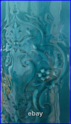 VASE, Céramique Art Nouveau, Théodore DECK, faïence, émail bleu, XIXe siècle