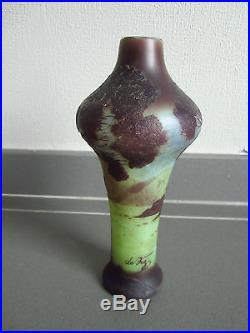 Vase Devez Art Nouveau Verrerie Degage A L'acide Pte De Verre
