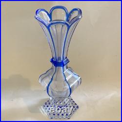 VASE EN CRISTAL DE BACCARAT PIERRERIES DIAMANT DOUBLé BLEU