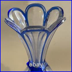 VASE EN CRISTAL DE BACCARAT PIERRERIES DIAMANT DOUBLé BLEU