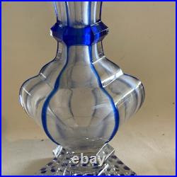 VASE EN CRISTAL DE BACCARAT PIERRERIES DIAMANT DOUBLé BLEU
