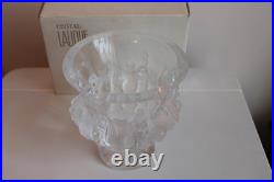 VASE LALIQUE DAMPIERRE à décors d'oiseaux réf. 12230 dans sa boite d'origine