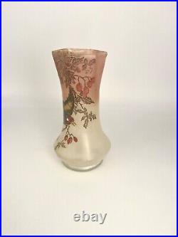 VASE LEGRAS LEG EN VERRE ÉMAILLÉ haut 26 cm