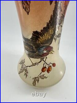 VASE LEGRAS LEG EN VERRE ÉMAILLÉ haut 26 cm