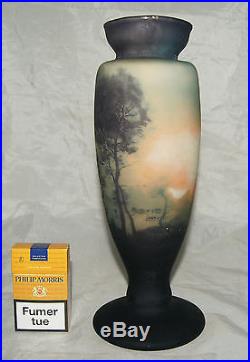 VASE PATE DE VERRE ART NOUVEAU DECOR DE PERSONNAGES MULLER FRERES LUNEVILLE 1900