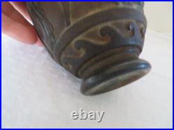 -VASE PATE DE VERRE signé sous Pied G de FEURE DANSEUSES MUSICIENNES ANTIQUES