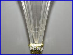 - VASE SOLIFLORE CORNET CENTRE DE TABLE CRISTAL A COTES MONTURE BRONZE déco D