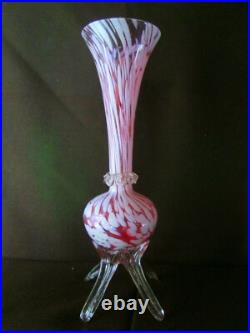 VASE SOLIFLORE QUADRIPODE Art Nouveau Verre Cristal Glassware Verrerie CLICHY