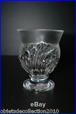VASE cristal LALIQUE France modèle SAINT CLOUD Transparent et Opaque COLLECTION