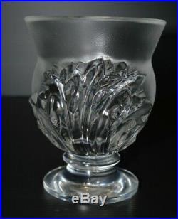 VASE cristal LALIQUE France modèle SAINT CLOUD Transparent et Opaque COLLECTION