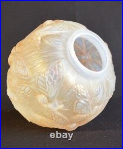 VERLYS lampe ou vase en verre opalescent patiné, style lalique hunebelle