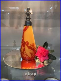 Vaporisateur Émile GALLÉ en pâte de verre décor floral