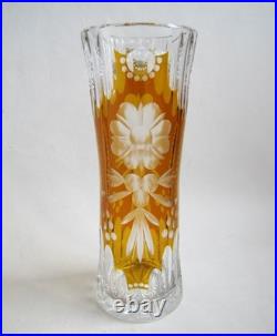 Vase 30 cm en Cristal de Bohème Taillé Ambre Julia Poland