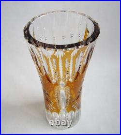Vase 30 cm en Cristal de Bohème Taillé Ambre Julia Poland
