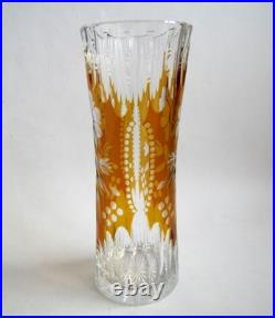 Vase 30 cm en Cristal de Bohème Taillé Ambre Julia Poland