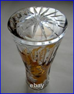 Vase 30 cm en Cristal de Bohème Taillé Ambre Julia Poland