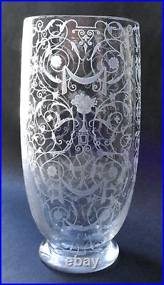 Vase Ancien CRISTAL BACCARAT gravé modèle MICHEL ANGE MICHELANGELO