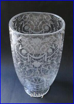 Vase Ancien CRISTAL BACCARAT gravé modèle MICHEL ANGE MICHELANGELO