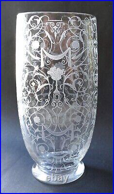 Vase Ancien CRISTAL BACCARAT gravé modèle MICHEL ANGE MICHELANGELO